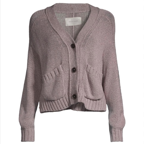 Brochu Walker Cropped Chunky Knit Button Up Cardigan in Asher Multi M - Picture 4 of 16